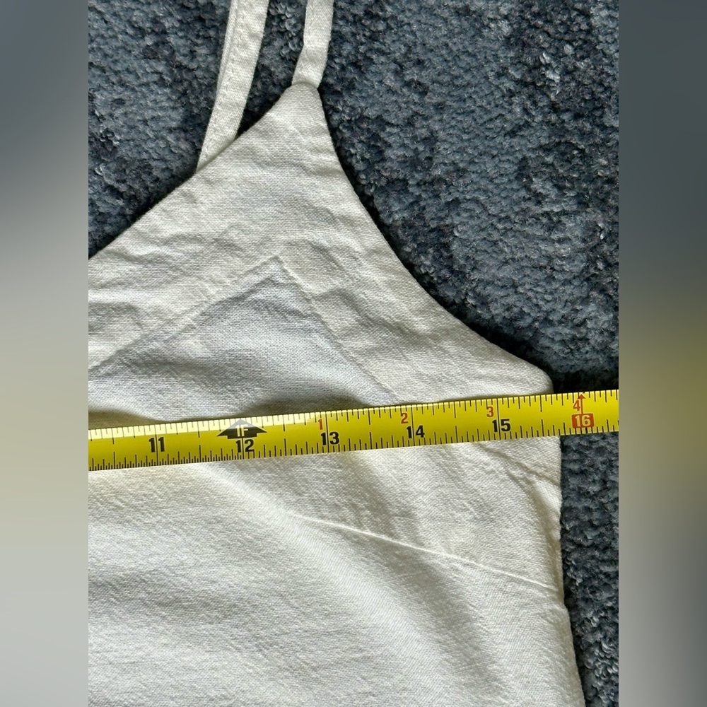 Rhythm Minidress White V-Neck Spaghetti Straps Cotton/Rayon size XS - Picture 5 of 9